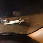 Уссурийский водитель сделал автомобильный кульбит на ночной дороге