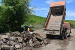 Восстановительные работы начались на временной переправе через реку около села Кроуновка
