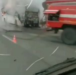 В Приморье на федеральной трассе в районе Раздольного загорелся рейсовый автобус